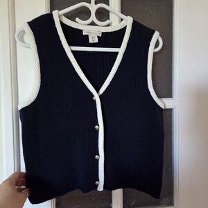 Sincerely Jules Black and White V-Neck Sweater Vest